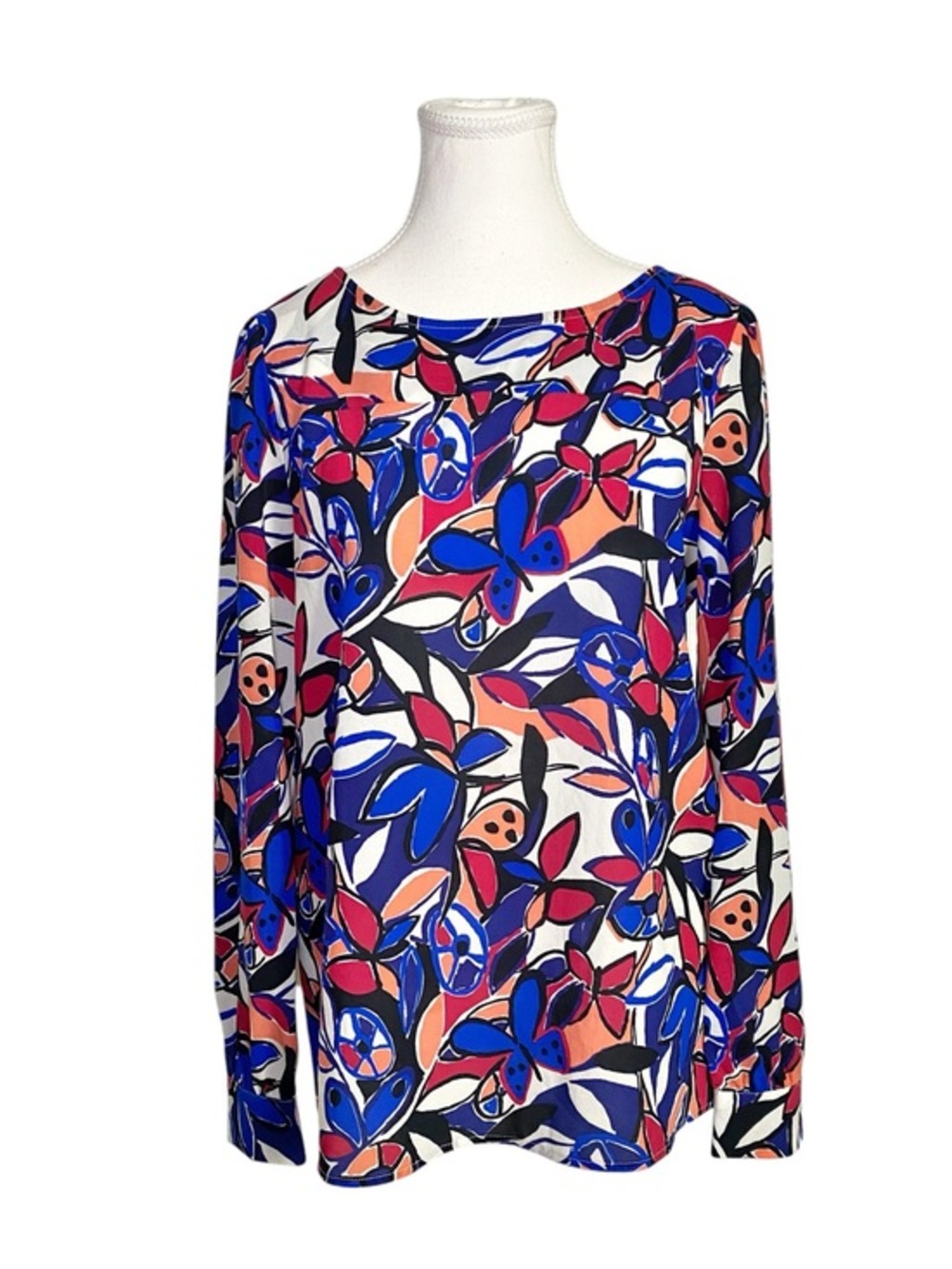 J.Crew Factory Abstract Floral Boatneck Blouse